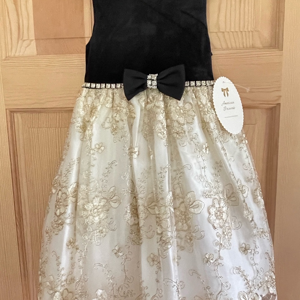 American Princess Black and Gold Floral Dress